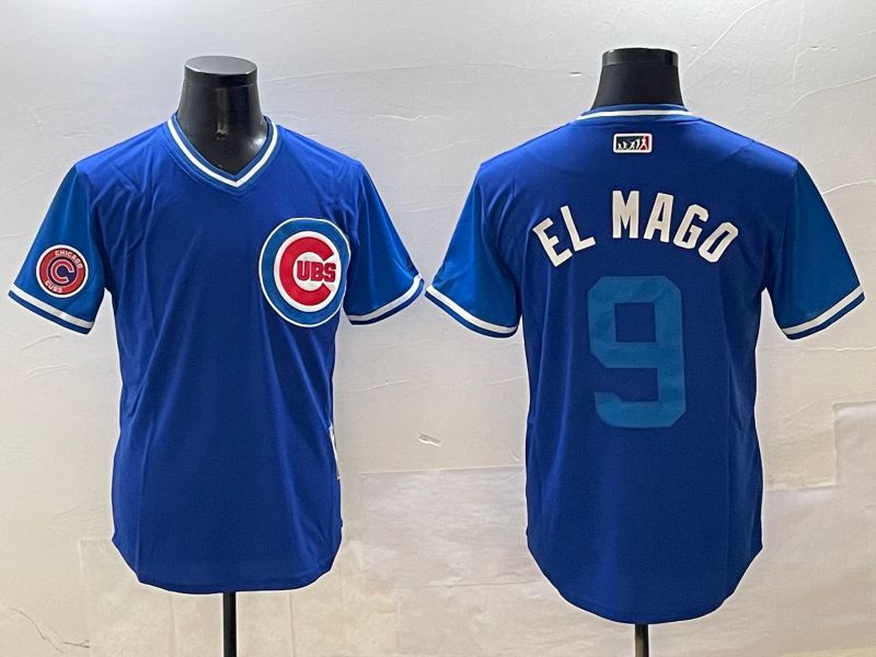 Men Chicago Cubs #9 EL Mago Blue Fashion Game 2025 Nike MLB Jersey style 3